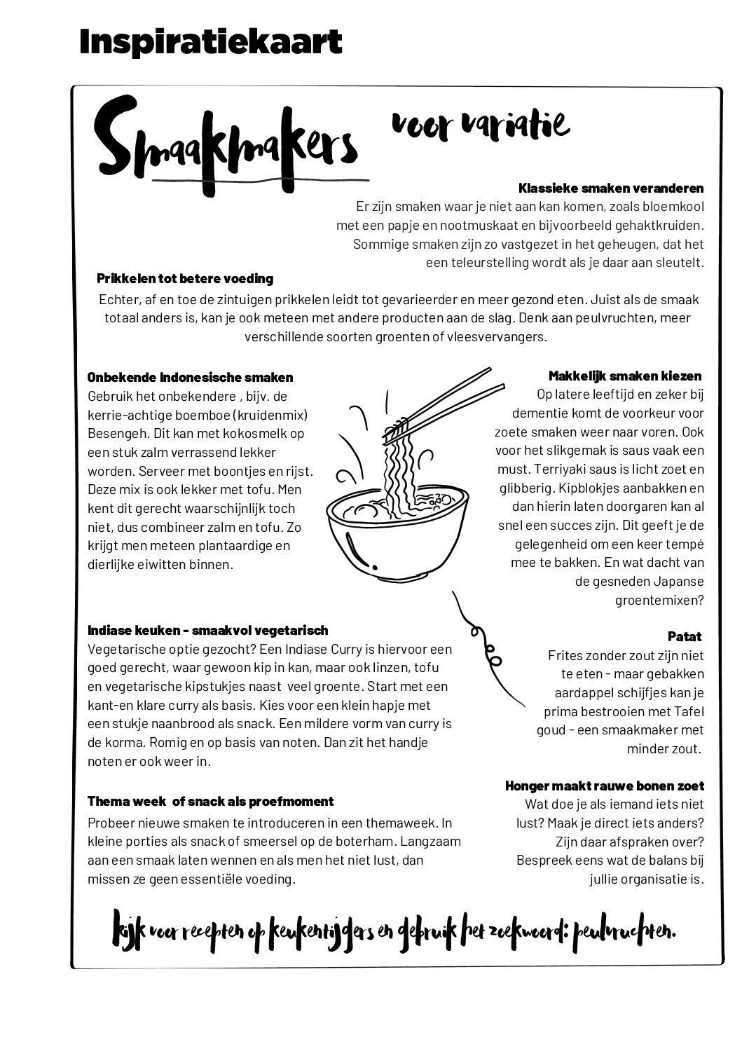 inspiratiekaart smaakmakers inspiratiekaart smaakmakers pdf